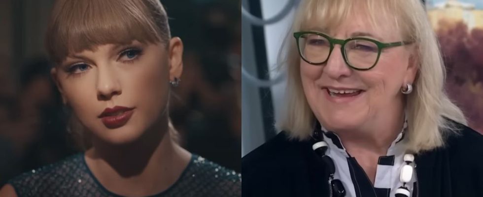 Taylor Swift in Delicate music video and Donna Kelce on the TODAY show.
