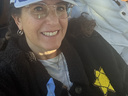 Olga Goldberg dans le bus en direction de la marche pour Israël à Washington DC