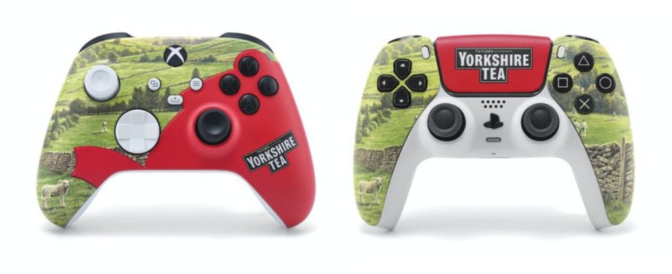 Yorkshire Tea PlayStation 5 and Xbox controllers