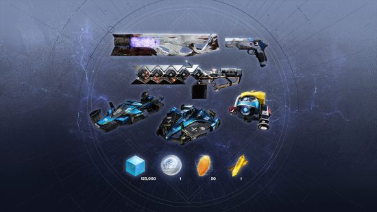 Destiny 2 Starter Pack – les trois armes et autres équipements inclus dans le pack.