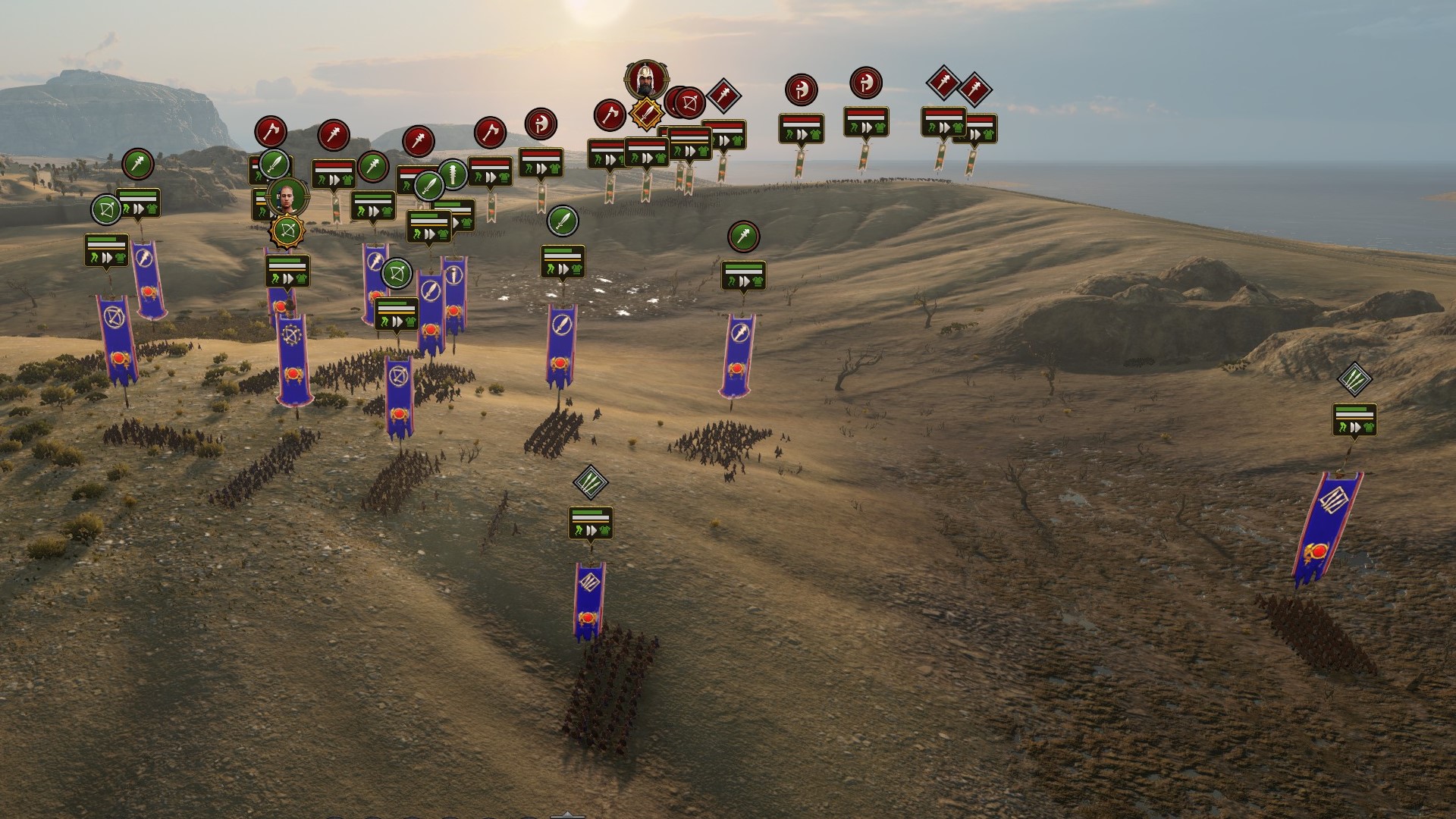 Revue de Total War Pharaoh : une bataille dans un désert.