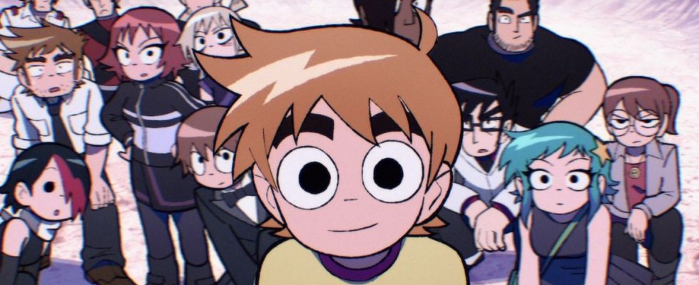 Group shot of Scott Pilgrim Takes Off characters