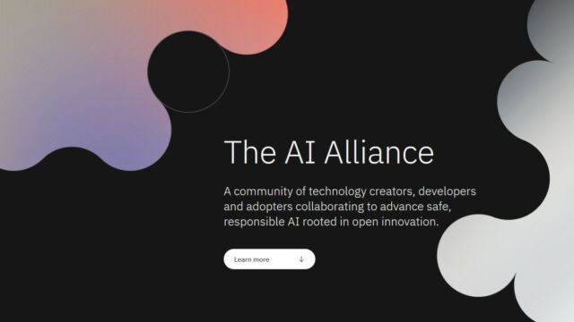 Une capture d'écran du site Web d'AI Alliance le 5 décembre 2023.
