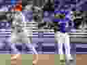 Shohei Ohtani contourne les buts après avoir réussi un home run en solo contre les Blue Jays au TD Ballpark le 9 avril 2021 à Dunedin, en Floride, alors qu'il était avec les Angels. 
