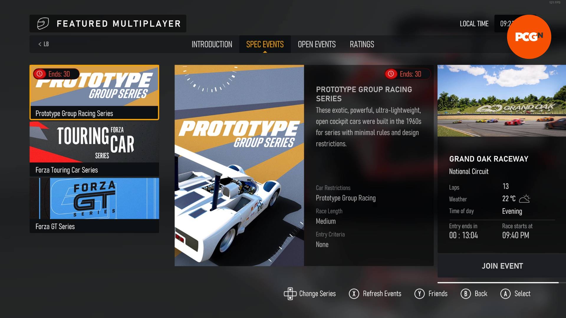  Revue Forza Motorsport : Les événements multijoueurs proposés dans les menus.