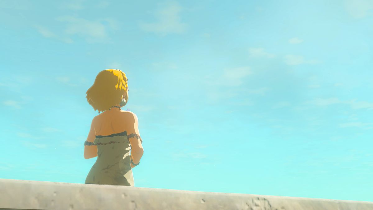 une image de Zelda regardant au loin dans The Legend of Zelda : Tears of the Kingdom 