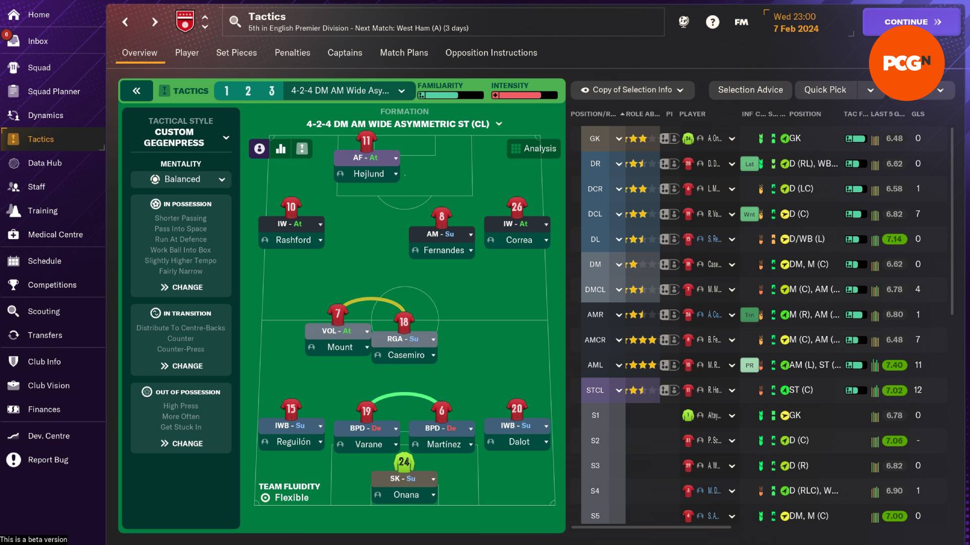 Meilleure tactique de Football Manager 2024 : 4-2-3-1