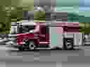 Ce camion-pompe Rosenbauer est le premier camion de pompiers électrique en activité dans une ville canadienne.