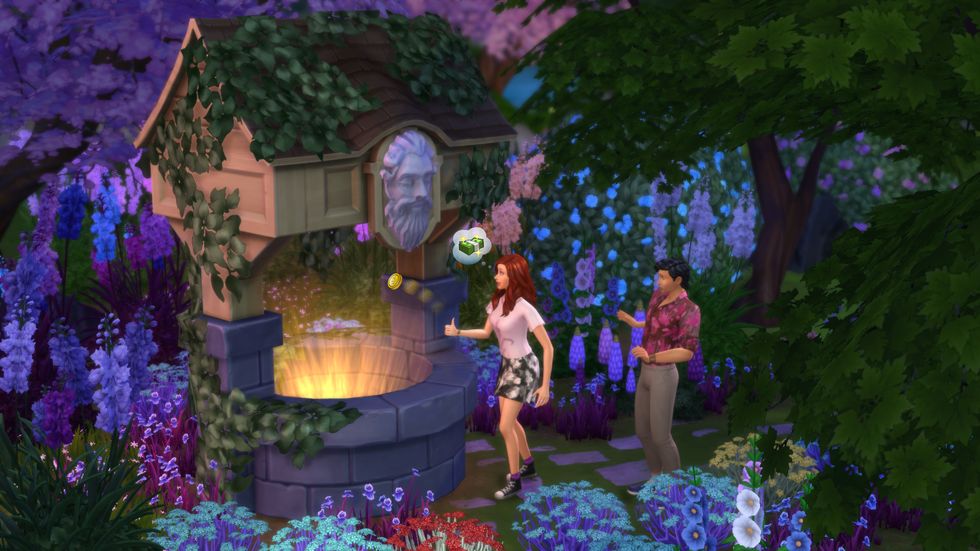 les Sims 4, pack d'objets de jardin romantique, souhaitant bonne chance