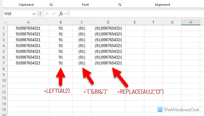 Comment ajouter des parenthèses dans Excel