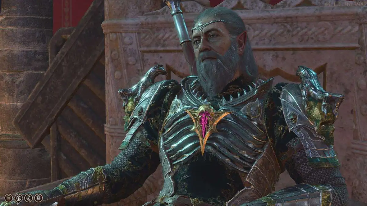 Thorm est assis sur un trône.  Cette image fait partie d'un article sur la meilleure armure lourde de Baldur's Gate 3.
