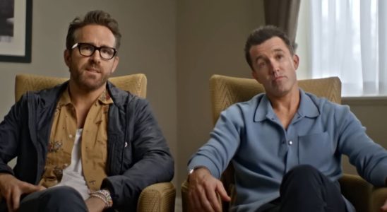Ryan Reynolds and Rob McElhenney sitting in conversation in Welcome To Wrexham.