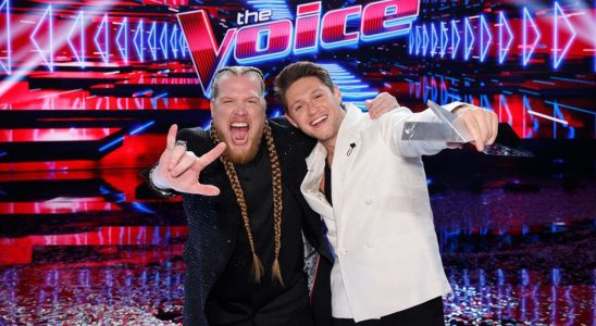 Huntley and Niall Horan celebrating their win on The Voice