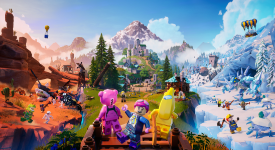 LEGO Fortnite with all the biomes visible.