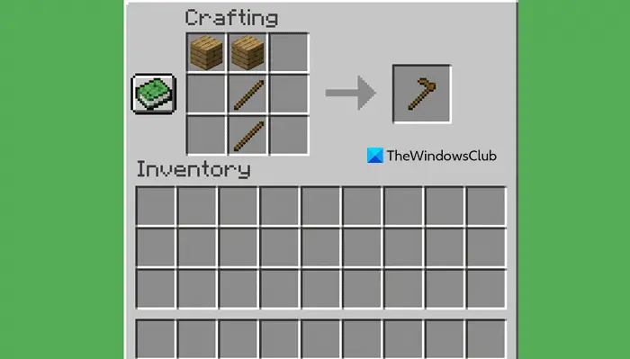fabriquer une houe en bois dans Minecraft