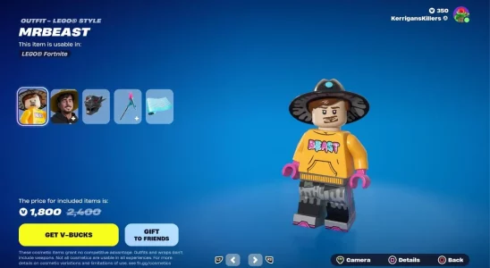 The LEGO MrBeast skin in Fortnite.