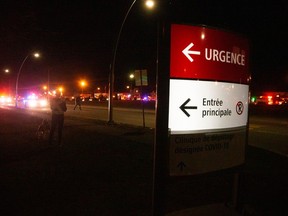L'entrée du service d'urgence de l'hôpital Anna-Laberge de Châteauguay en 2020.