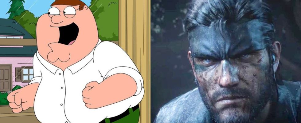 Peter Griffin and Solid Snake. This image is part of an article that discusses a Fortnite leak pointing to Solid Snake and Peter Griffin joining Chapter 5.