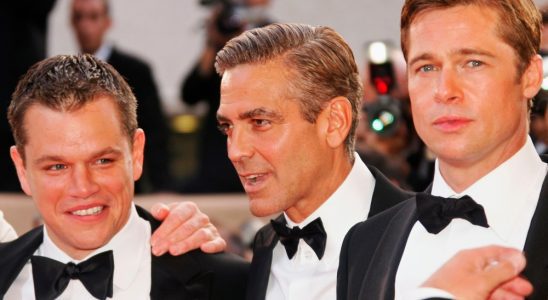 CANNES, FRANCE - MAY 24:  Actors Matt Damon, George Clooney and Brad Pitt attend the premiere for the film 'Ocean's Thirteen' at the Palais des Festivals during the 60th International Cannes Film Festival on May 24, 2007 in Cannes, France.  (Photo by Pascal Le Segretain/Getty Images)