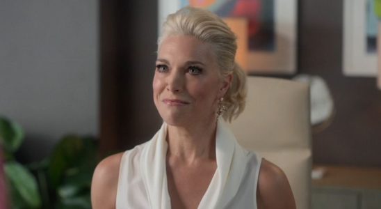 A screenshot of Hannah Waddingham smiling in the season 3 finale of Ted Lasso.