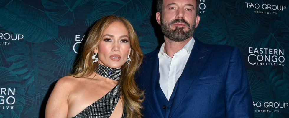 LAS VEGAS, NEVADA - NOVEMBER 17: Jennifer Lopez (L) and Ben Affleck attend the 2023 Eastern Congo Initiative Poker and Blackjack Tournament hosted by TAO Group Hospitality at LAVO Restaurant & Nightclub at The Palazzo at The Venetian Resort Las Vegas on November 17, 2023 in Las Vegas, Nevada.