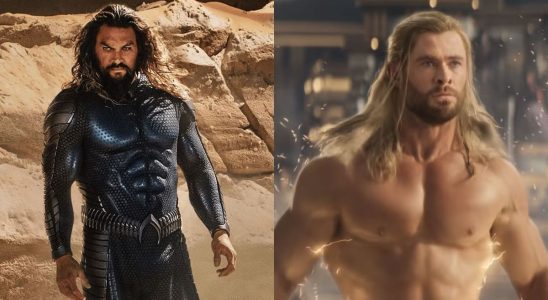 Jason Momoa as Aquaman/Chris Hemsworth as Thor