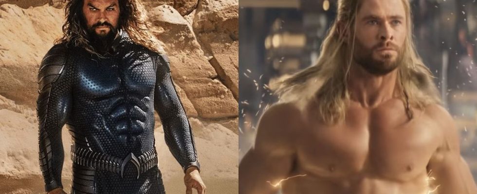 Jason Momoa as Aquaman/Chris Hemsworth as Thor