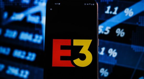 POLAND - 2021/06/15: In this photo illustration an E3 logo displayed on a smartphone with stock market percentages on the background. (Photo Illustration by Omar Marques/SOPA Images/LightRocket via Getty Images)