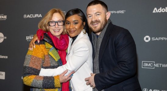 PARK CITY, UTAH - JANUARY 22: (L-R) Michelle Satter, A.V. Rockwell, and Michael Latt attend the 2023 Sundance Film Festival "A Thousand And One" Premiere at The Ray Theatre on January 22, 2023 in Park City, Utah. (Photo by Mat Hayward/Getty Images for Focus Features)