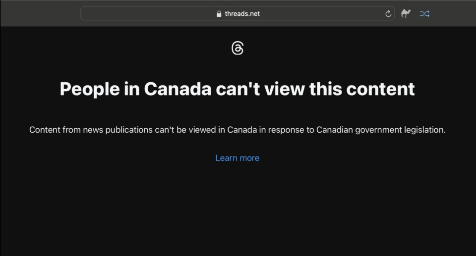 Les discussions semblaient bloquer brièvement les informations pour les utilisateurs au Canada.  Meta dit que c'était un gros problème.