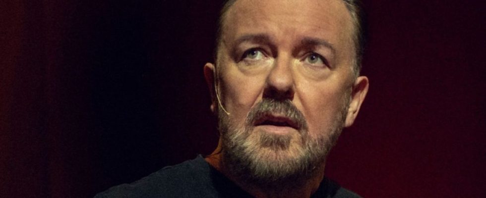 Ricky Gervais in Armageddon Netflix special.