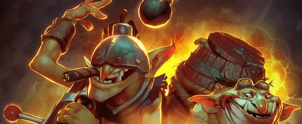 A pair of trap-laying goblins in Dota 2, smoking cigars and chucking bombs.