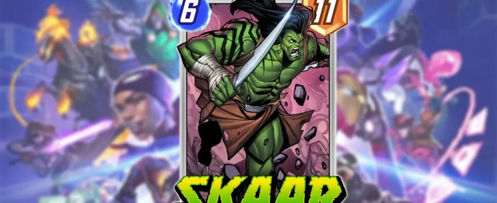 A header for the Skaar card in Marvel Snap.