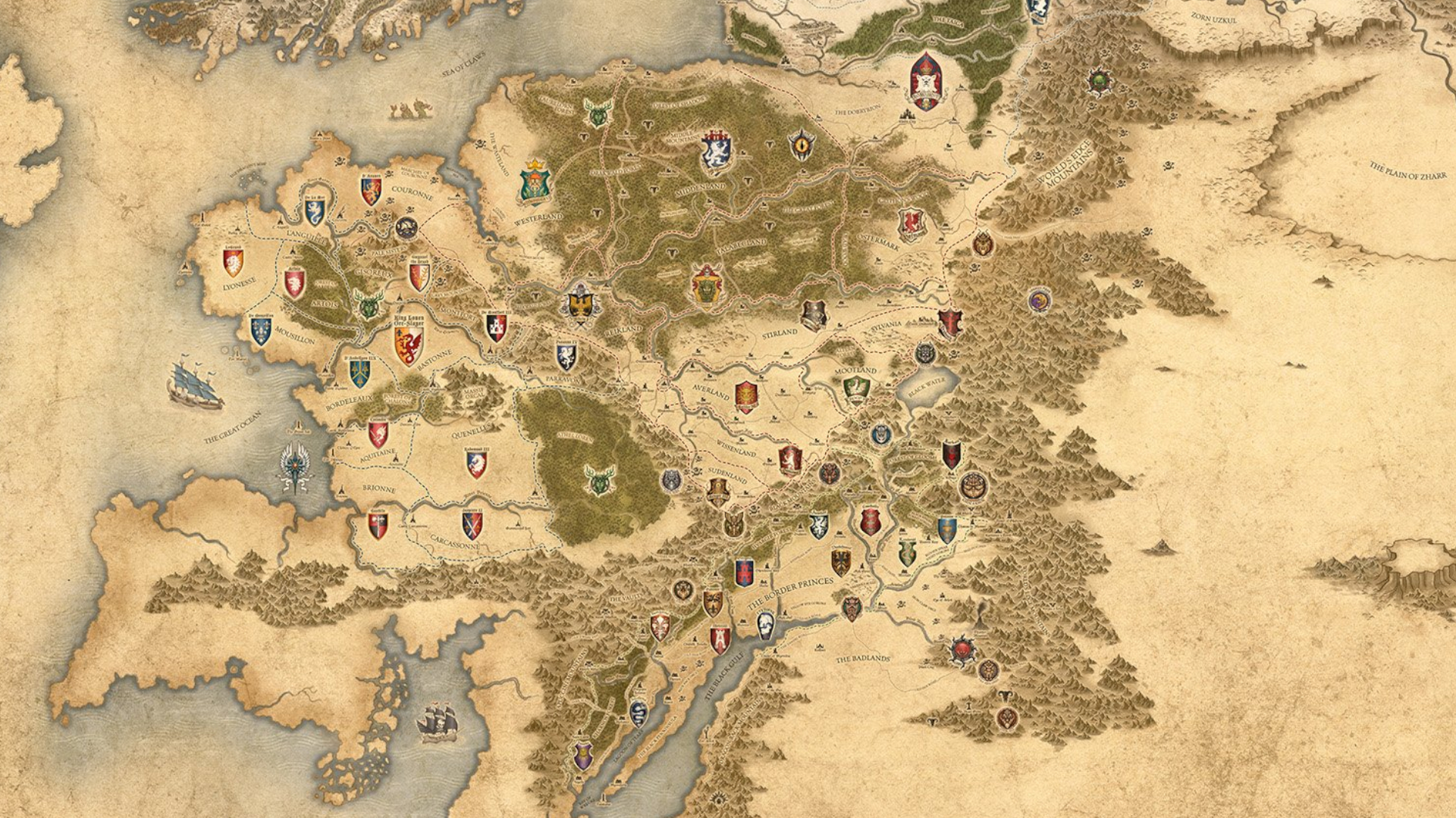 Warhammer : la carte du Vieux Monde