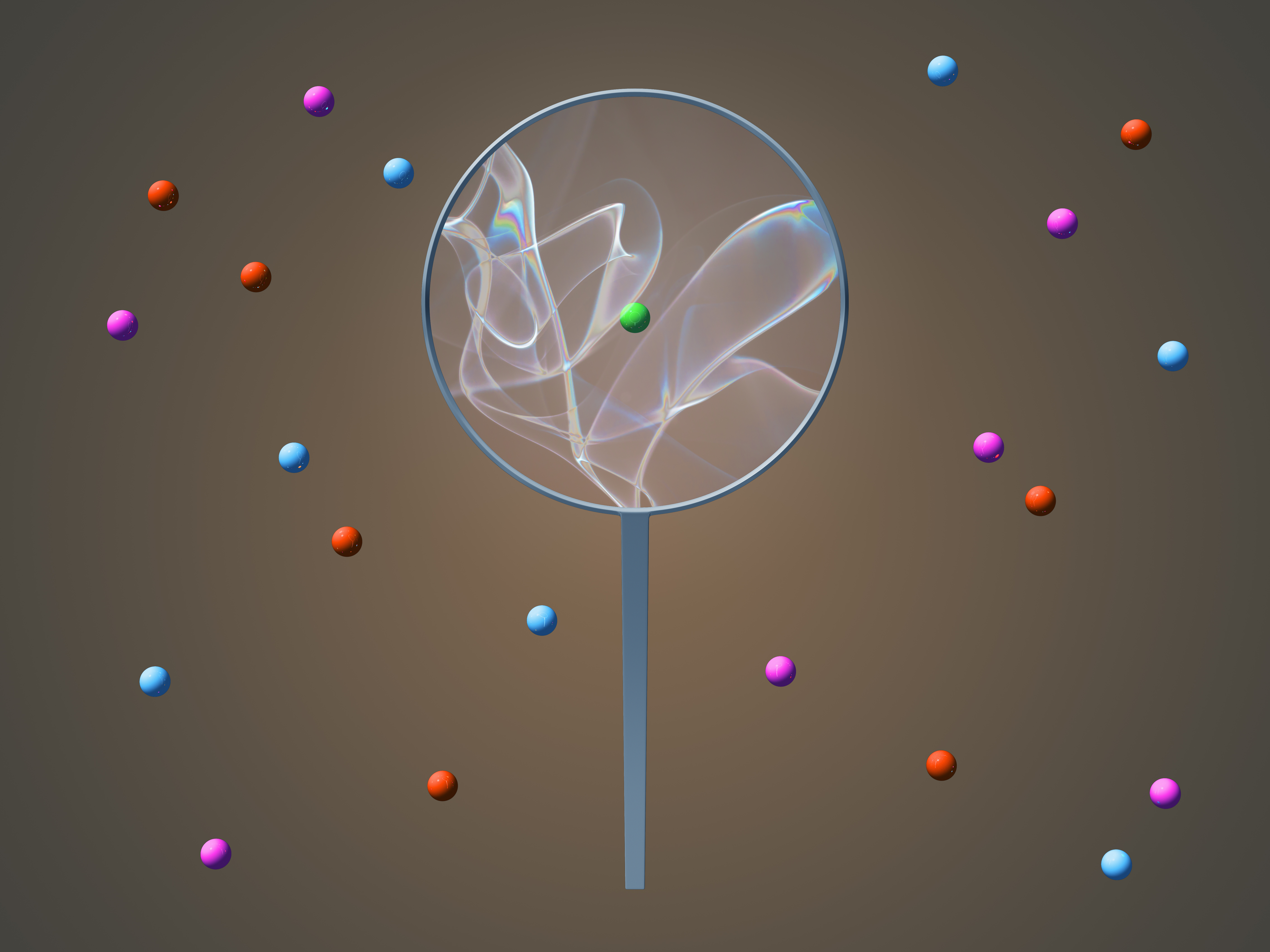 Image d'une loupe au-dessus des boules pour représenter les biais d'identification dans l'IA.