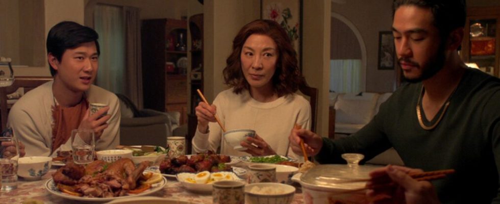 Sam Song Li, Michelle Yeoh, and Justin Chien in