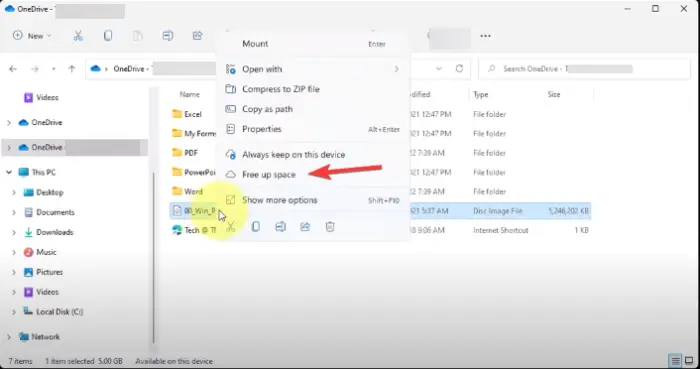 Libérez de l'espace disque avec OneDrive sous Windows