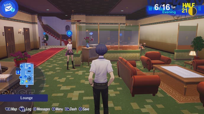 Image de Persona 3 Reload montrant l'étage inférieur du dortoir.
