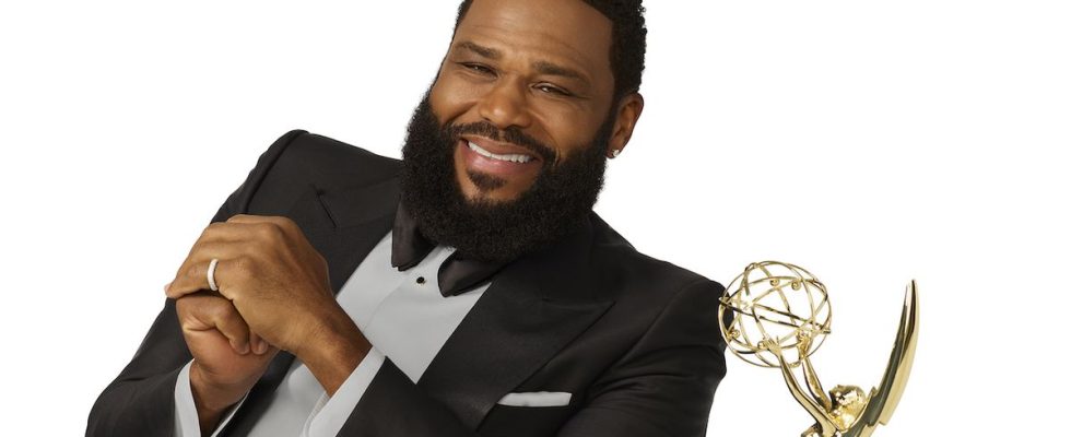Anthony Anderson with Emmy trophy for 2024 Emmys