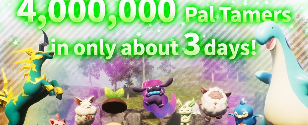 Les ventes de Palworld Early Access dépassent les quatre millions en trois jours environ