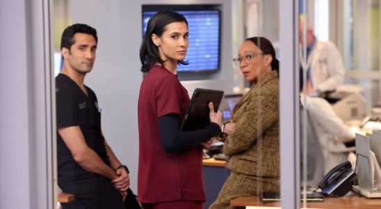 Dominic Rains as Dr. Crockett Marcel, Sophia Ali as Dr. Zola Ahmad, and S. Epatha Merkerson as Sharon Goodwin in