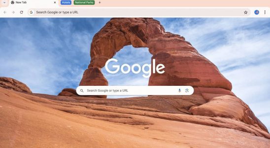 An example image of Google Chrome web browser