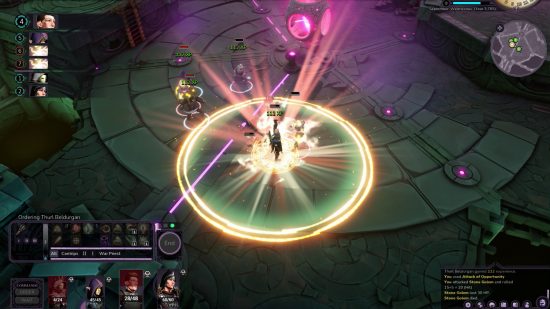 Unforetold : gameplay de Witchstone - Un personnage lance une grande attaque circulaire, endommageant les ennemis autour de lui.