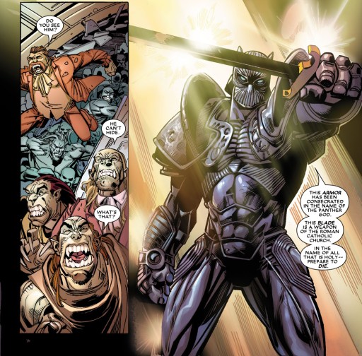 L'armure de la Panthère noire trois fois bénie.  Cette image fait partie d'un article sur 7 moments obscurs de l'histoire de Marvel qui ont été immortalisés dans les jeux vidéo.