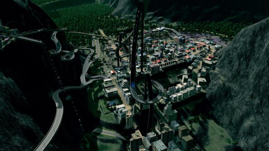 Mods Cities Skylines : un ensemble presque incompréhensible de routes de montagne.