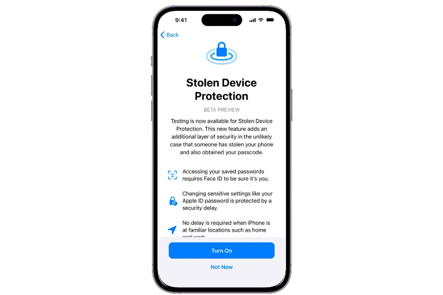 Apple propose un nouveau mode de protection des appareils volés dans la version bêta du développeur iOS 17.3
