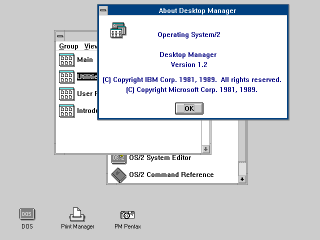 OS/2 version 1.2, sortie fin 1989.
