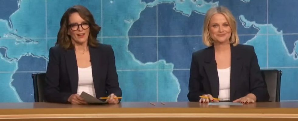 Tina Fey and Amy Poehler recreating SNL