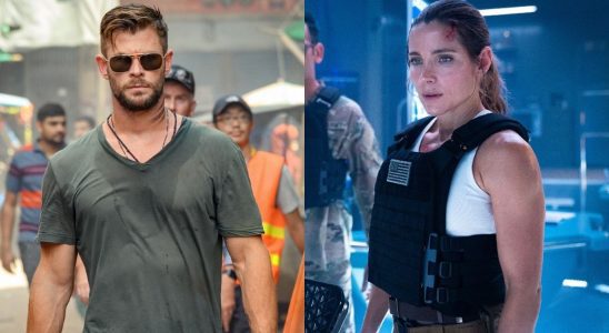 From right to left: Chris Hemsworth in Extraction and Elsa Pataky in Interceptor