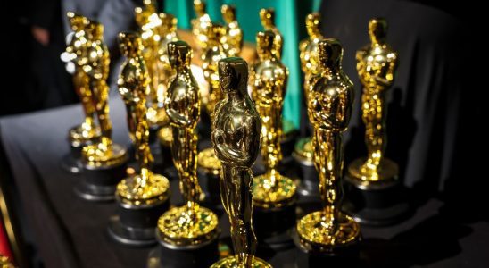 HOLLYWOOD, CA - MARCH 12: Oscar statues, backstage at the 95th Academy Awards at the Dolby Theatre on March 12, 2023 in Hollywood, California. (Robert Gauthier / Los Angeles Times via Getty Images)